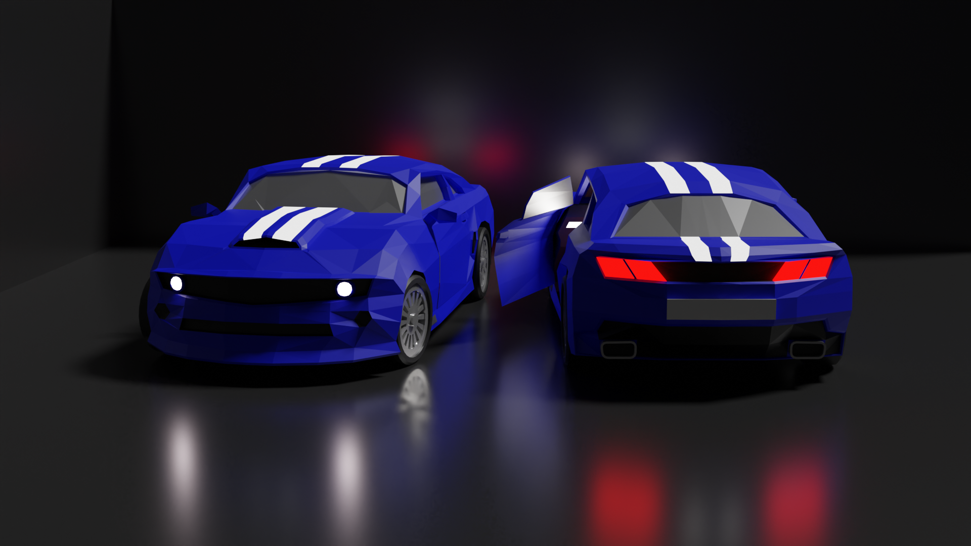 low poly Chevrolet Camero preview image 1